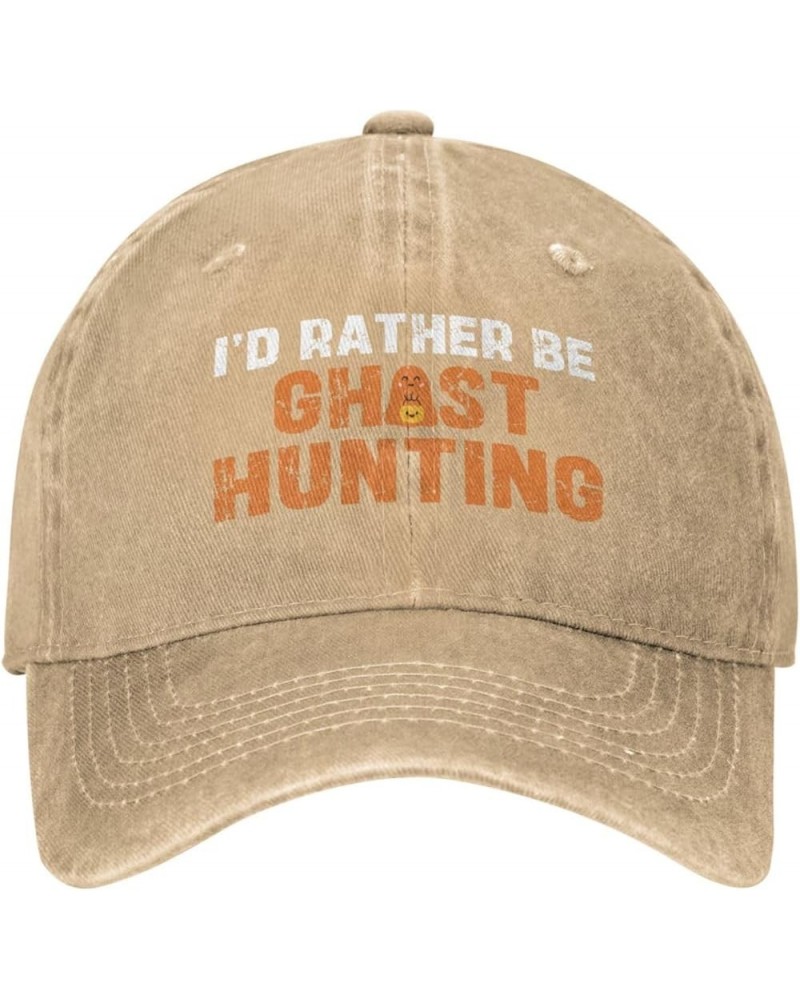 I'd Rather Be Ghost Hunting Hat Xmas Halloween Hat Men Women Baseball Cap Trucker Hat Cowboy Hat Natural $11.20 Baseball Caps