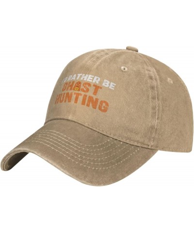 I'd Rather Be Ghost Hunting Hat Xmas Halloween Hat Men Women Baseball Cap Trucker Hat Cowboy Hat Natural $11.20 Baseball Caps