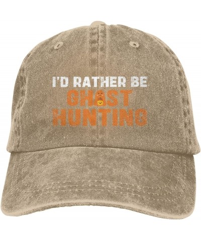 I'd Rather Be Ghost Hunting Hat Xmas Halloween Hat Men Women Baseball Cap Trucker Hat Cowboy Hat Natural $11.20 Baseball Caps