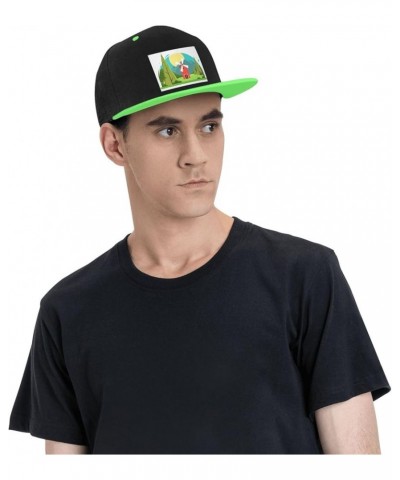 Cartoon Windmill Landscape Map Baseball Cap for Men Women Snapback Hat Adjustable Flat Bill Hats Green $14.09 Baseball Caps