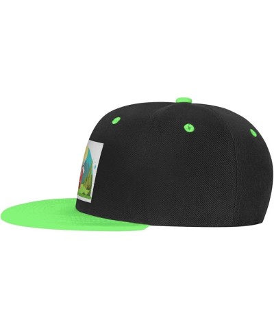 Cartoon Windmill Landscape Map Baseball Cap for Men Women Snapback Hat Adjustable Flat Bill Hats Green $14.09 Baseball Caps