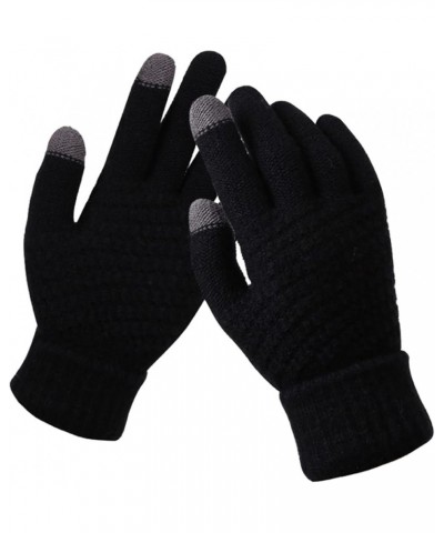 Womens Winter Gloves Touch screen Fingers Cashmere Windproof Running Gloves Warm Knit Lining Gloves for Cold weather B-c $8.4...