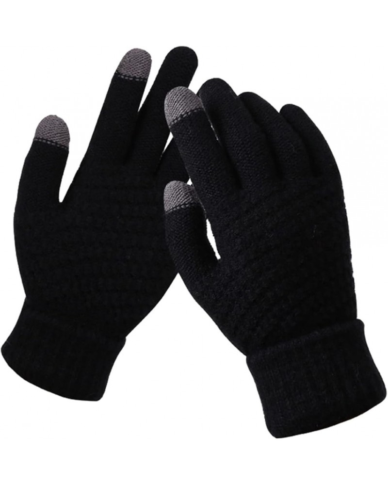 Womens Winter Gloves Touch screen Fingers Cashmere Windproof Running Gloves Warm Knit Lining Gloves for Cold weather B-c $8.4...