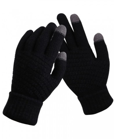 Womens Winter Gloves Touch screen Fingers Cashmere Windproof Running Gloves Warm Knit Lining Gloves for Cold weather B-c $8.4...