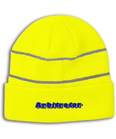 Custom Reflective Beanie Arbitrator Acrylic High Visibility Running Gear Skull Cap for Men & Women 1 Size Neon Yellow Design ...