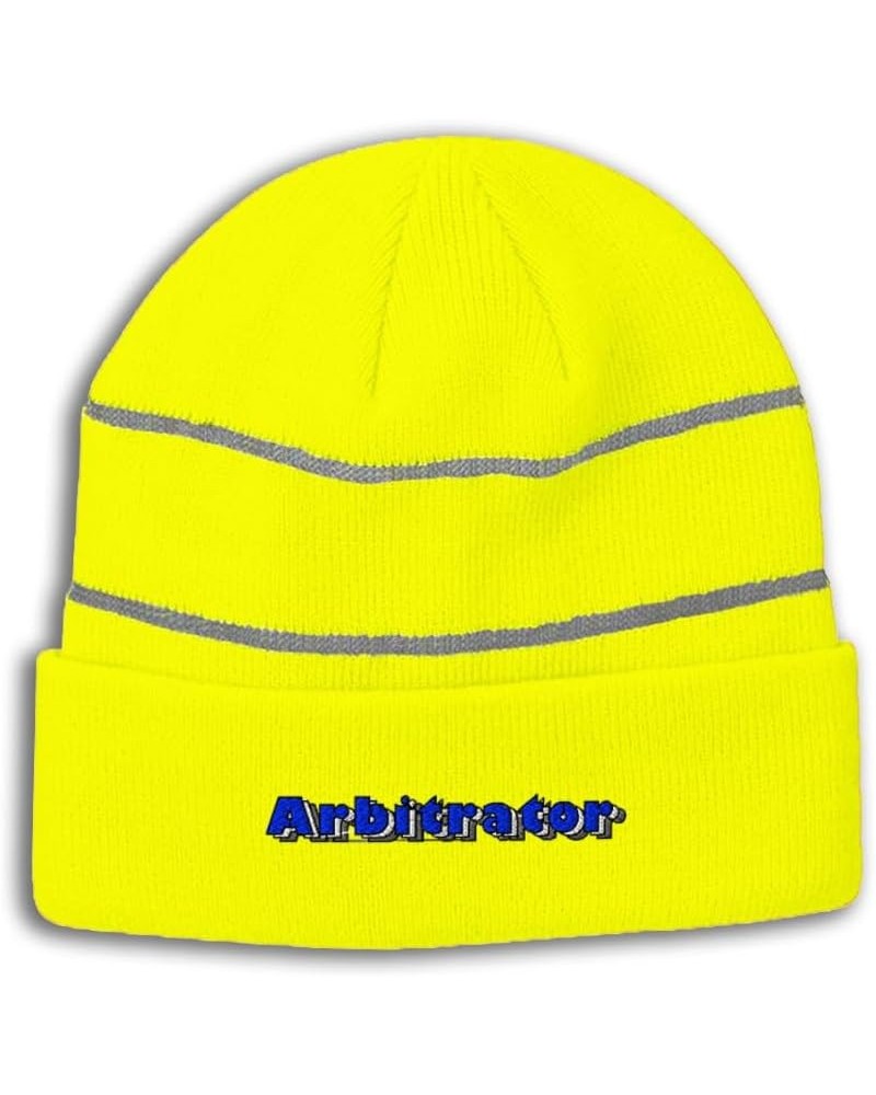 Custom Reflective Beanie Arbitrator Acrylic High Visibility Running Gear Skull Cap for Men & Women 1 Size Neon Yellow Design ...