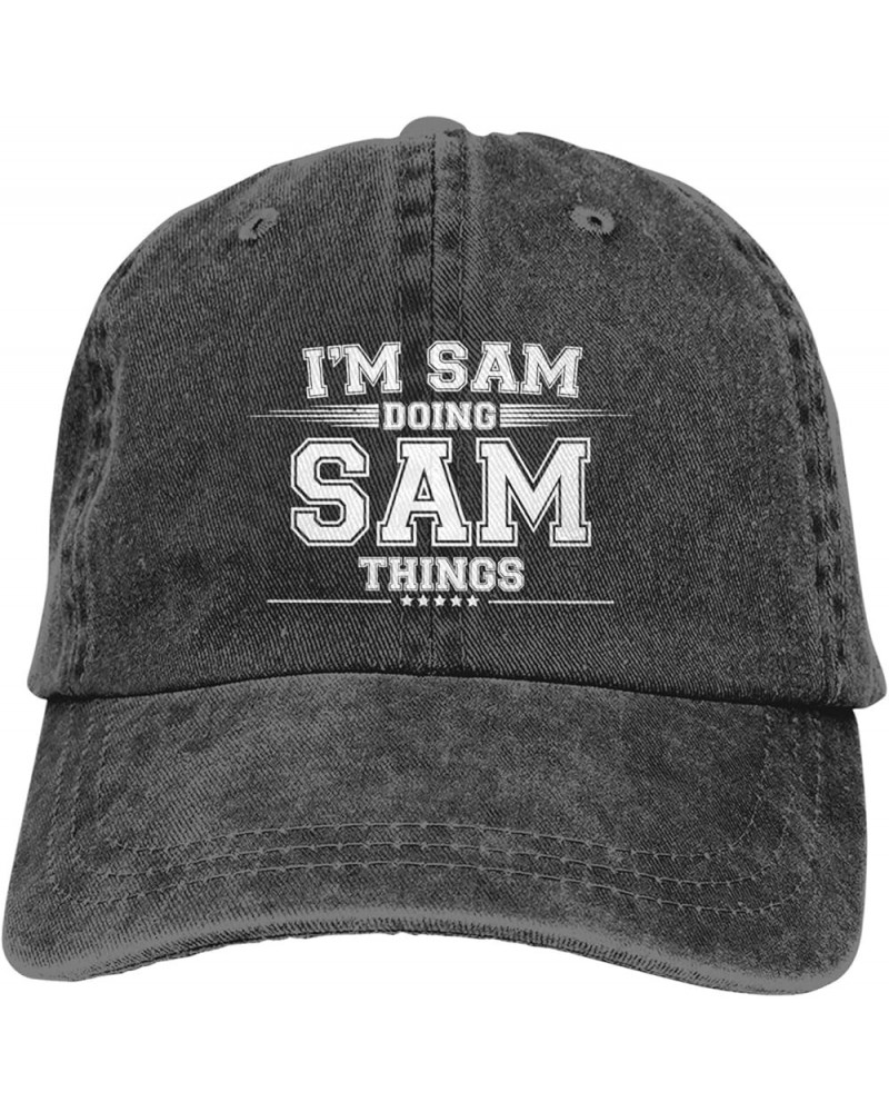 Cool Hat I'm Sam Doing Sam Things Adjustable Vintage Cowboy Baseball Caps Women Men Gift Dad Hats Black $11.58 Baseball Caps