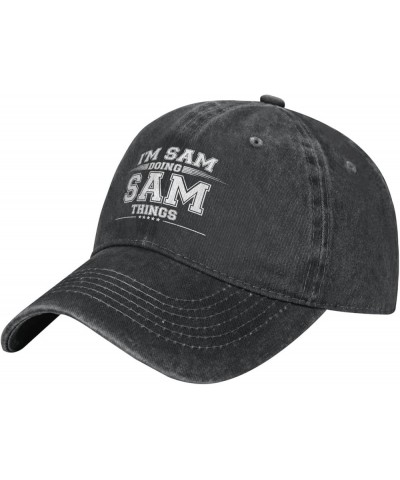 Cool Hat I'm Sam Doing Sam Things Adjustable Vintage Cowboy Baseball Caps Women Men Gift Dad Hats Black $11.58 Baseball Caps