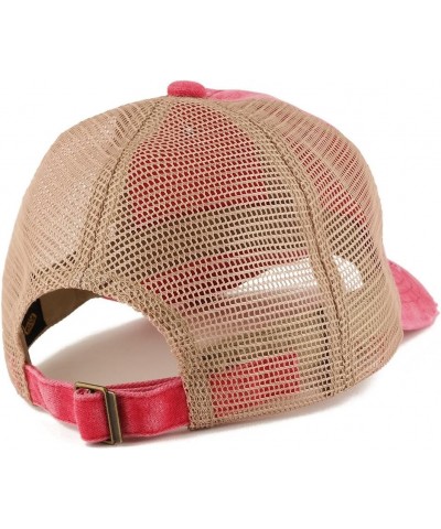 Isaiah 40:31 Frayed Bill Trucker Mesh Back Cap Red $14.74 Baseball Caps