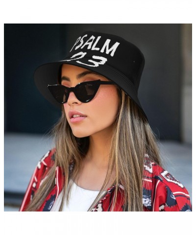 Psalm 23 4, Jesus, God, Christian Bucket Hat Summer Beach Sun Hat Packable Fisherman Cap Black $13.25 Baseball Caps