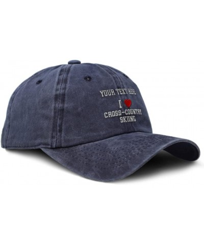 Custom Soft Washed Baseball Cap (Love) Cross-Couuntry Skiing Heart Sports Lovers Navy Personalized Text Here $13.92 Baseball ...