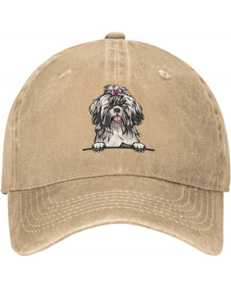 Hats for Men Dog Mom Sports Hat for Womens Outdoor Caps Breathable Shih Tzu Lids Cap Natural $9.59 Sun Hats