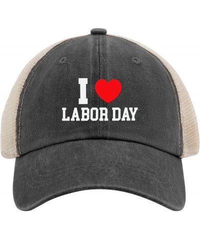 I Love Labor Day Cap Cute Hat Allblack Mens Baseball Cap Gifts for Mom Cool Caps Allblack $11.72 Sun Hats