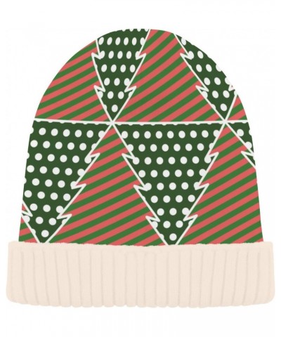 Fir Trees Christmas Women Men Knit Beanie Hat Soft Warm Fleece Lined Hat White $11.21 Skullies & Beanies