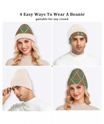 Fir Trees Christmas Women Men Knit Beanie Hat Soft Warm Fleece Lined Hat White $11.21 Skullies & Beanies