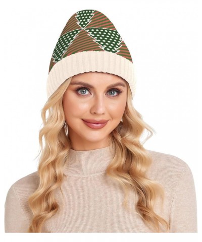 Fir Trees Christmas Women Men Knit Beanie Hat Soft Warm Fleece Lined Hat White $11.21 Skullies & Beanies