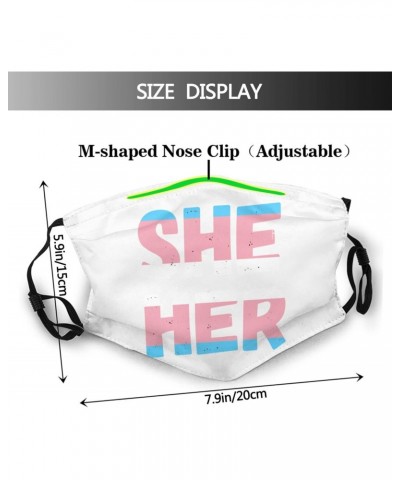 She Her Trans Pride Mask Protect Respiratory System Breathe with Peace of Mind Black $8.66 Balaclavas