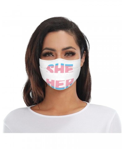 She Her Trans Pride Mask Protect Respiratory System Breathe with Peace of Mind Black $8.66 Balaclavas