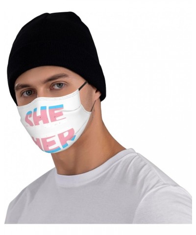 She Her Trans Pride Mask Protect Respiratory System Breathe with Peace of Mind Black $8.66 Balaclavas