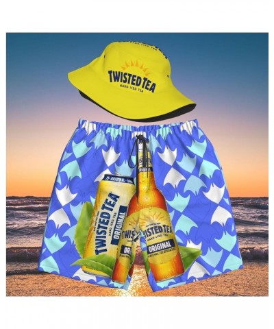 T-Wisted T-Ea Men's Beach Combo: Packable Bucket Hat&Quick Dry Shorts¨CTrendy Print Fisherman Cap & Drawstring Swim Trunks 27...