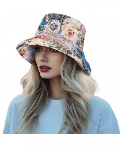 Portrait Pigs Bucket Hat for Women Men Packable Bucket Hat Unisex Fisherman Hats for Fall Winter Outdoor Travel Multicolor $1...