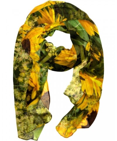 Women's Silk Scarf Infinity Lightweight Scarves Shawl Wraps Fashion Sunscreen Shawls for Spring Summer Fall Winter, Floral Su...