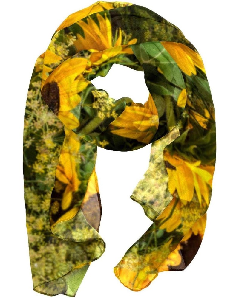 Women's Silk Scarf Infinity Lightweight Scarves Shawl Wraps Fashion Sunscreen Shawls for Spring Summer Fall Winter, Floral Su...