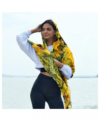 Women's Silk Scarf Infinity Lightweight Scarves Shawl Wraps Fashion Sunscreen Shawls for Spring Summer Fall Winter, Floral Su...