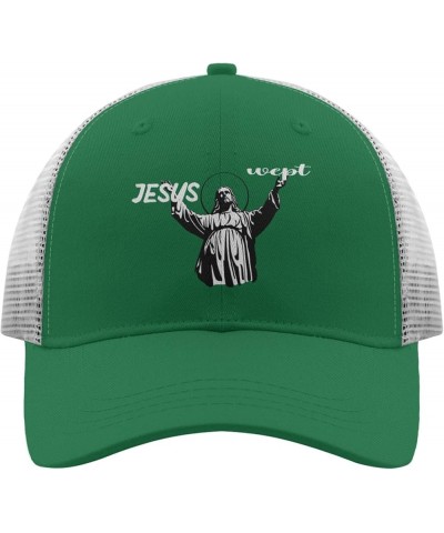 Jesus Wept Baseball Cap Mountain hat Apricot Trucker Hats Women Gifts for Men Golf Cap Green $11.06 Baseball Caps