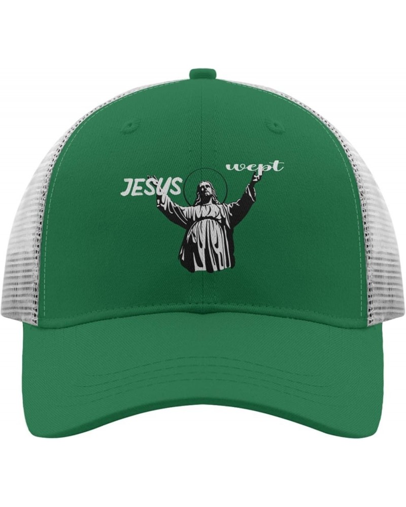 Jesus Wept Baseball Cap Mountain hat Apricot Trucker Hats Women Gifts for Men Golf Cap Green $11.06 Baseball Caps