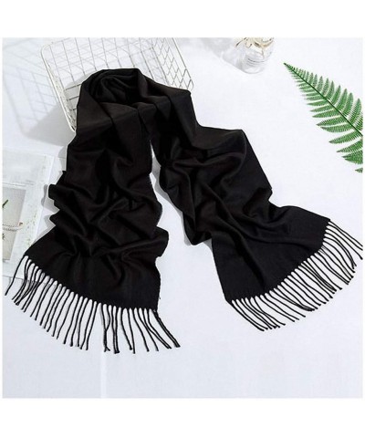 Womens Scarves Cashmere Wild Ladies Section Scarf Tassel Comfortable Noble Scarf 7 One Size $12.25 Scarves