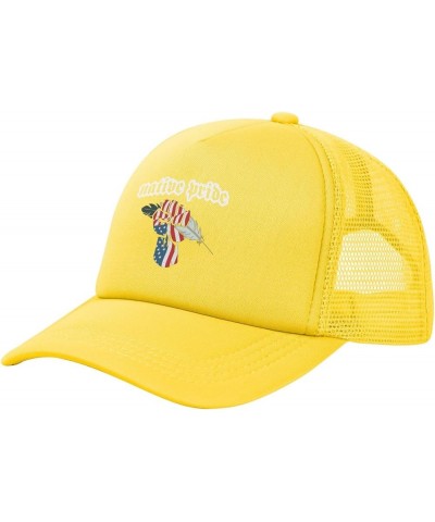 Native Pride Baseball Cap Canvas Mesh-Back Cap Yellow $14.58 Baseball Caps