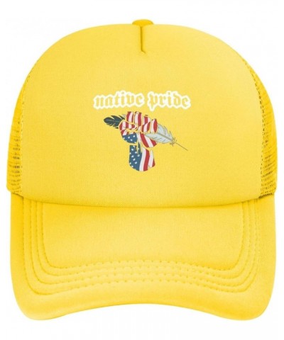 Native Pride Baseball Cap Canvas Mesh-Back Cap Yellow $14.58 Baseball Caps