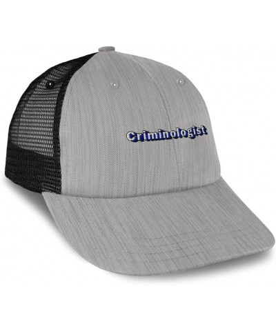 Custom Custom Trucker Hat Baseball Cap Criminologist Forensics Cotton Criminal Dad Hats for Men & Women Heather Gray Black De...