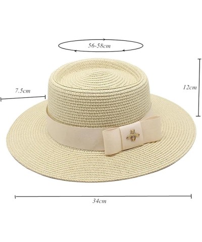 Women Fashion Top Hat Sunshade Sunscreen Big Edge Panama Hat Gentleman Hat Straw Cap Pnnrk $16.42 Sun Hats