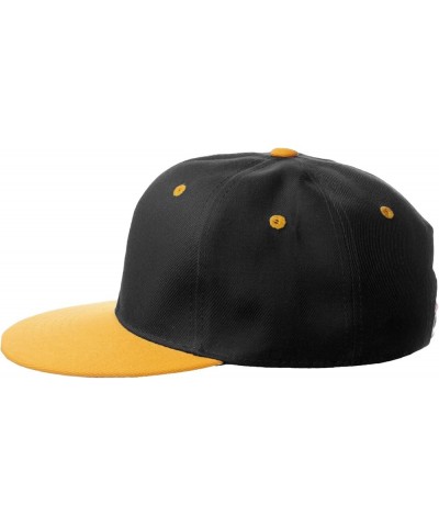 Classic Snapback Hat Custom A to Z Initial Letters, Black Gold Cap White Gold Initial M $12.49 Baseball Caps