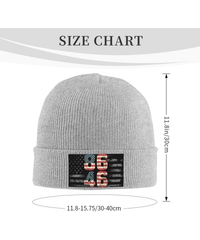 86 46 Impeach Biden Knit Hats Winter Warm Chunky Beanie Hat for Men Women Gray $13.30 Skullies & Beanies