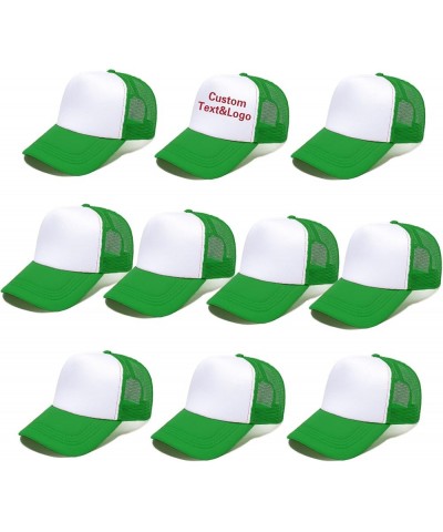 Unisex Sublimation Blank Mesh Baseball Cap Polyester Mesh Trucker Hat Green White $14.86 Baseball Caps