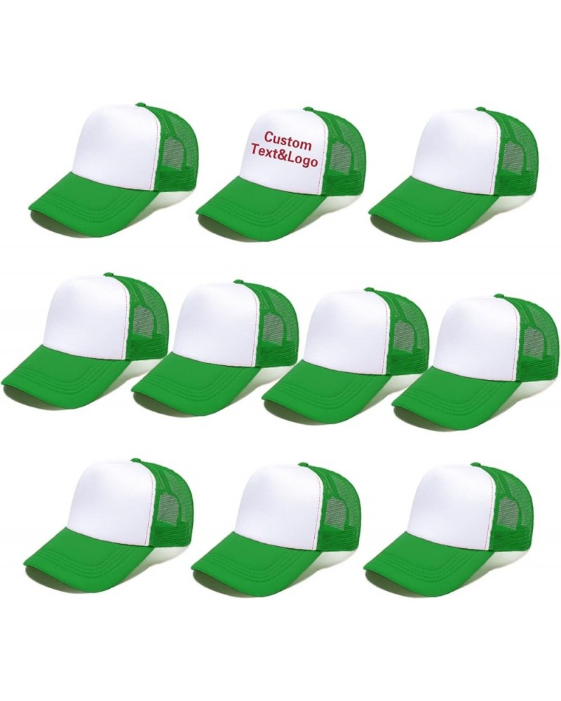 Unisex Sublimation Blank Mesh Baseball Cap Polyester Mesh Trucker Hat Green White $14.86 Baseball Caps