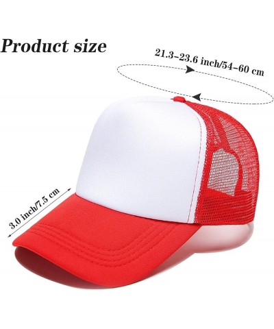 Unisex Sublimation Blank Mesh Baseball Cap Polyester Mesh Trucker Hat Green White $14.86 Baseball Caps