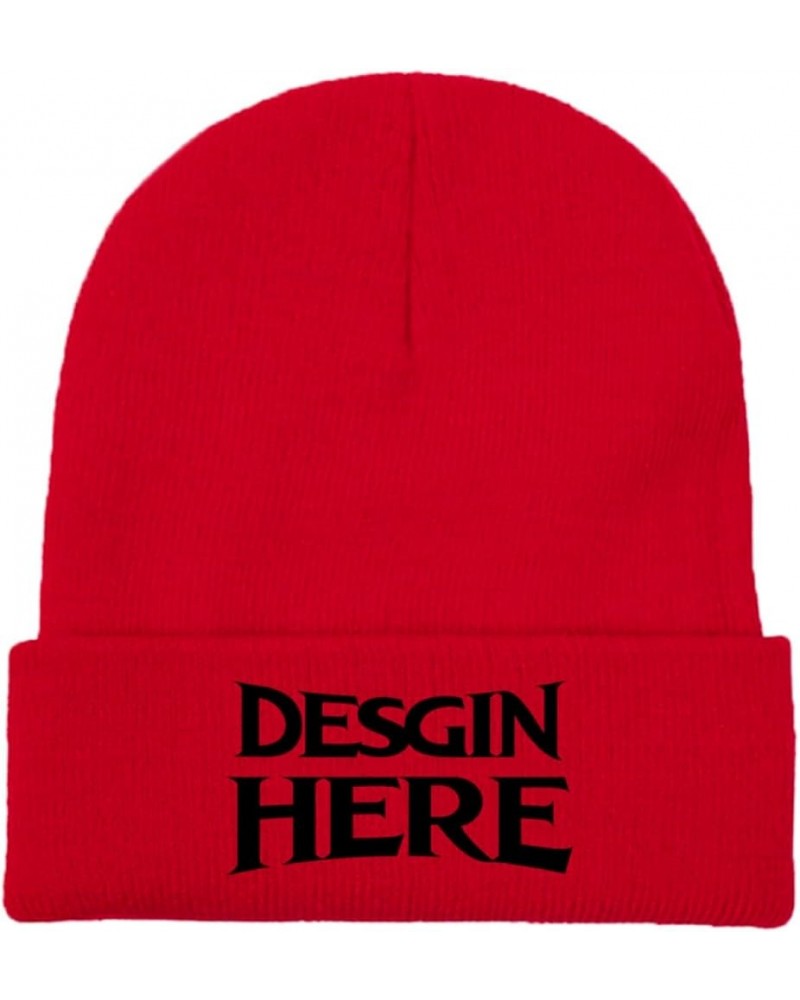 Tailor-Made Knit Headwear Design Your Own Text for Men Women Yellow Red $10.63 Skullies & Beanies