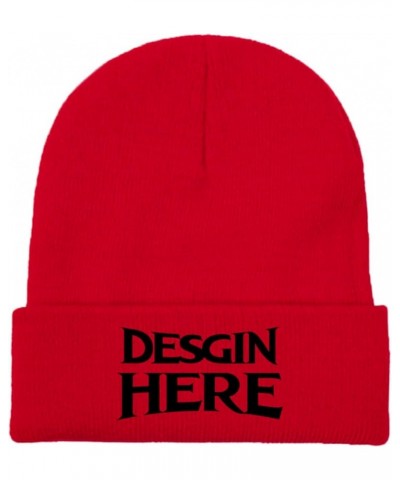 Tailor-Made Knit Headwear Design Your Own Text for Men Women Yellow Red $10.63 Skullies & Beanies