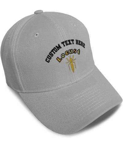 Custom Baseball Cap Locust Insects Nature Acrylic Biology Dad Hats for Men and Women Gray Personalized Text Here $12.15 Baseb...