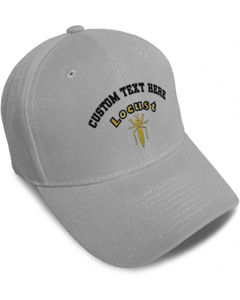 Custom Baseball Cap Locust Insects Nature Acrylic Biology Dad Hats for Men and Women Gray Personalized Text Here $12.15 Baseb...