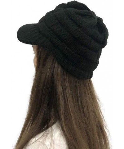 Casual Plush Hats Knit Solid Crochet Women Stitching Baseball Caps Baseball Caps for Toddlers Girls Black-a $9.18 Cowboy Hats