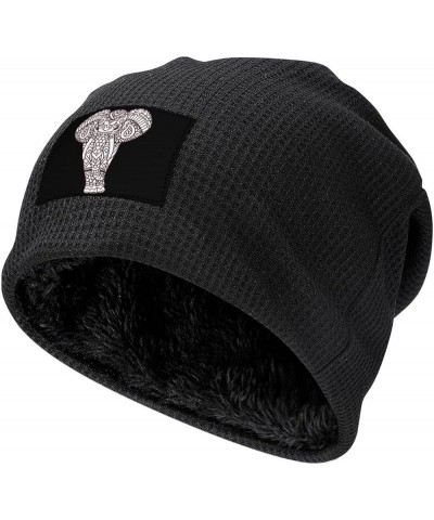 Aztec Elephant Soft Beanie Hat Winter Warm Skull Hats Plush Pullover Cap for Men Women Black-style $15.65 Skullies & Beanies