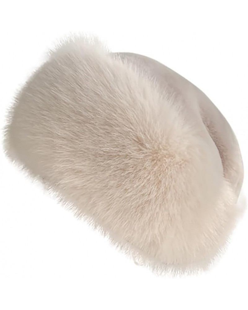 Russian Faux Fur Winter Hat, Women's Hat Warm Fox Ladies Hats for Women Cossack Style Travel Shopping Family Beige $12.83 Bom...