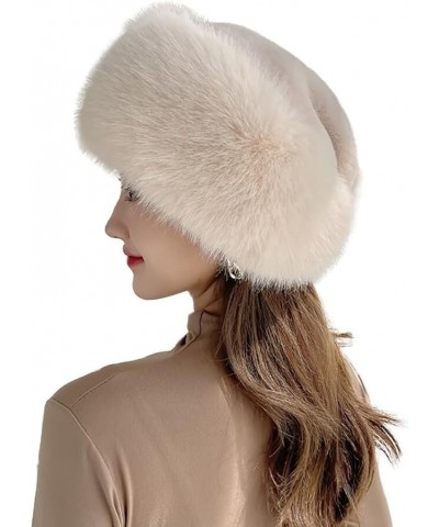 Russian Faux Fur Winter Hat, Women's Hat Warm Fox Ladies Hats for Women Cossack Style Travel Shopping Family Beige $12.83 Bom...