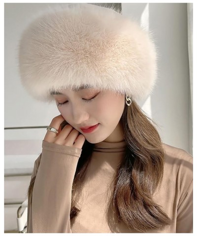 Russian Faux Fur Winter Hat, Women's Hat Warm Fox Ladies Hats for Women Cossack Style Travel Shopping Family Beige $12.83 Bom...