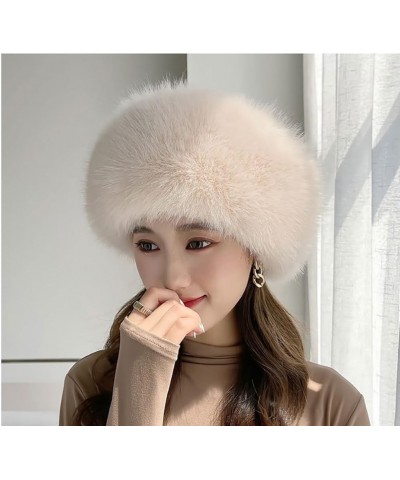 Russian Faux Fur Winter Hat, Women's Hat Warm Fox Ladies Hats for Women Cossack Style Travel Shopping Family Beige $12.83 Bom...